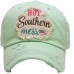 HITW  Vintage Distressed Ball Cap Hat Ladies Styles "HOT SOUTHERN MESS"  eb-19812836